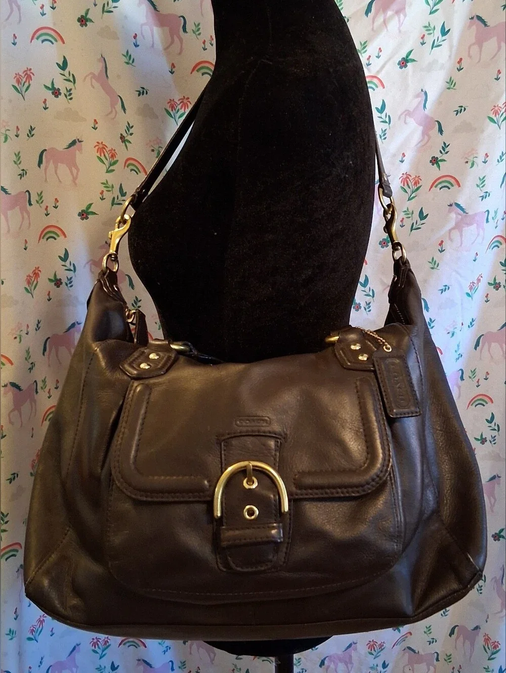 EUC Vintage Y2K Coach Campbell Brown Leather Caryall Satchel Handbag Purse